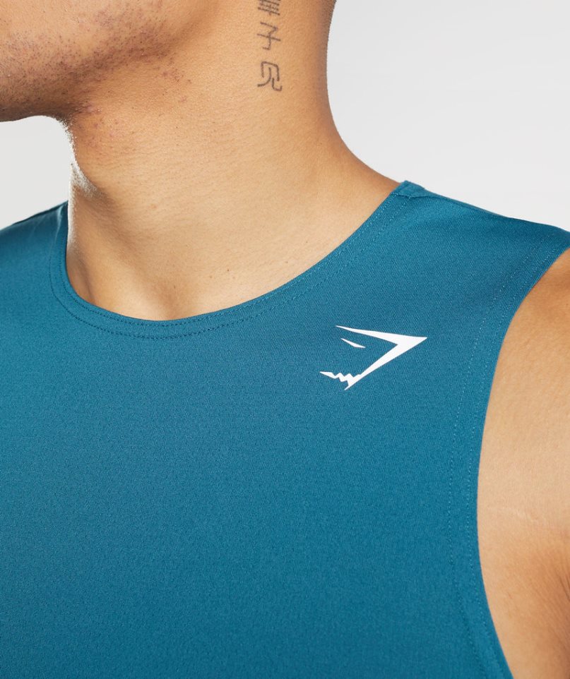 Podkoszulki Gymshark Arrival Męskie Niebieskie | PL 032DLJ